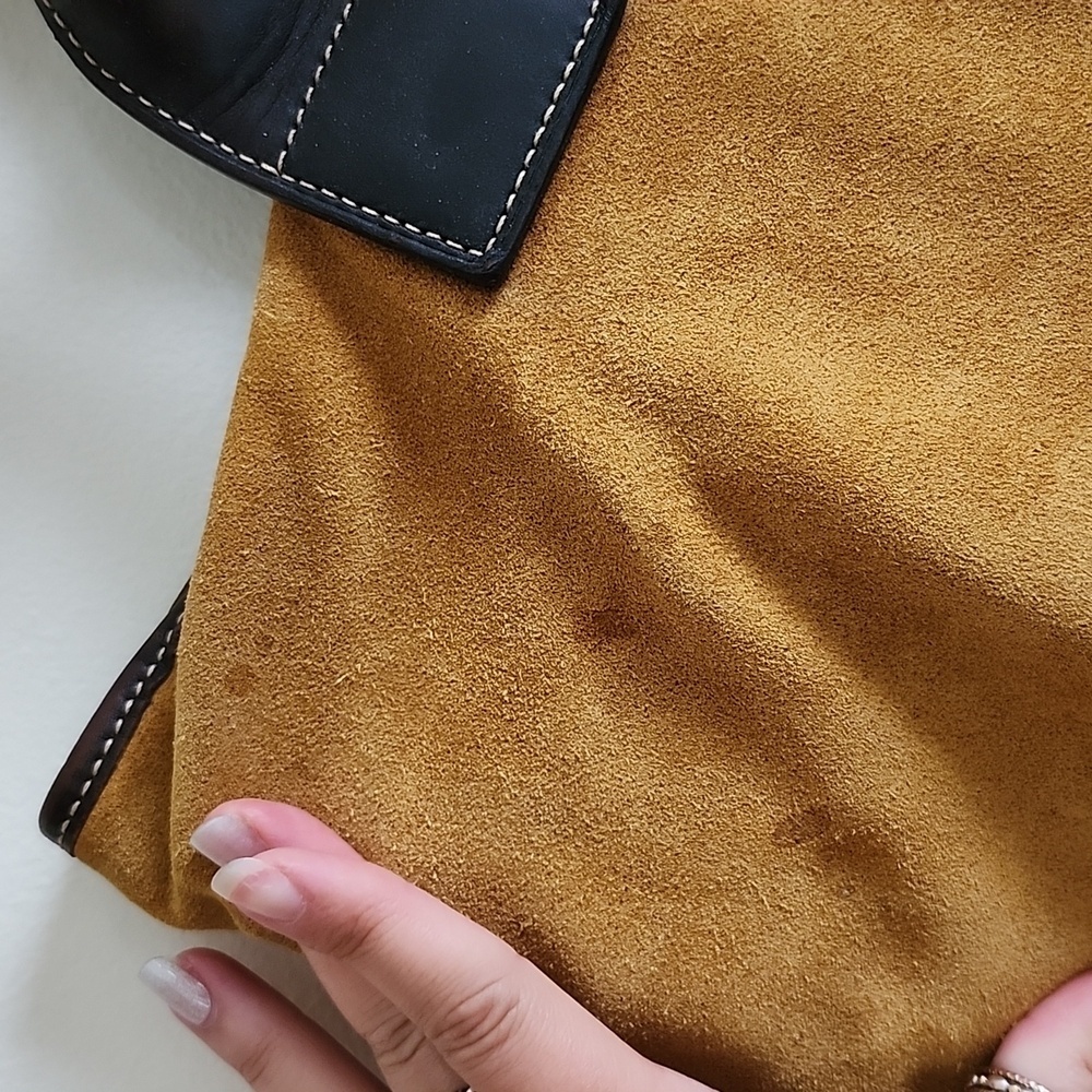 Dooney and Bourke Vintage Suede Leather Heavy Tote Bag - Picture 5 of 14